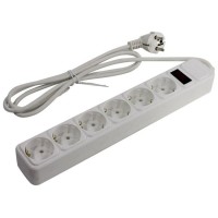 SP6W-130. Сетевой фильтр 6 розеток, 3м, белый. 5bites