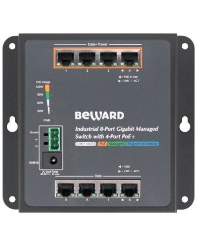 STWP-08HP4. Коммутатор 8-портовый. Beward в Петропавловске-Камчатском