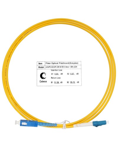 FOP(s)-9-LC-SC-1,5m (7520c). Патч-корд оптический. CABEUS в Петропавловске-Камчатском
