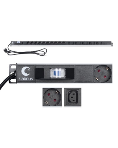 PDU-16-10S-10C13-B (9552c). Блок розеток. CABEUS в Петропавловске-Камчатском