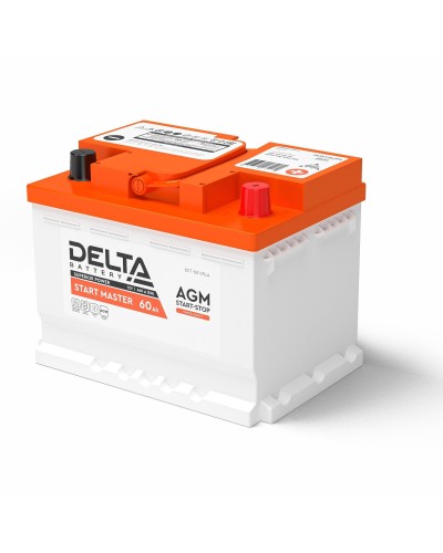Delta START MASTER AGM 1260 (60 Ah). Аккумулятор автомобильный герметичный свинцово-кислотный. Delta в Петропавловске-Камчатском