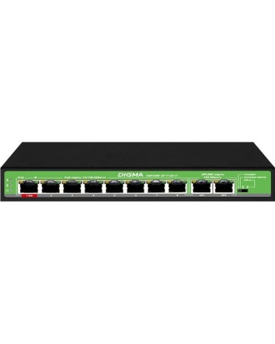 DSP208F-2F-T120 DSP208F-2F-T120 V1 (L2) 10х100Мбит/с 8PoE 8PoE+ 120W. Коммутатор с питанием по PoE. Digma в Петропавловске-Камчатском