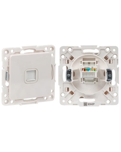 Стокгольм Механизм Розетки RJ-45 1-местной (EYK01-035-10). Механизм Розетки RJ-45 1-местной. EKF в Петропавловске-Камчатском