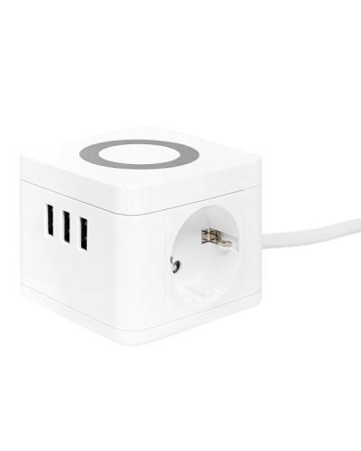 Удлинитель Куб 2 гнезда 3USB 2,4А+зарядное устройство 1,3 метра 1мм2. Удлинитель Куб. EKF в Петропавловске-Камчатском