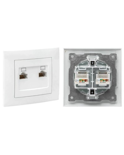 Валенсия розетка комп RJ-45 2-местная (EWK02-035-10). Розетка комп RJ-45 2-местная. EKF в Петропавловске-Камчатском