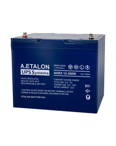 A.ETALON AHRX 12-360W (75). Аккумулятор герметичный свинцово-кислотный. ETALON в Петропавловске-Камчатском