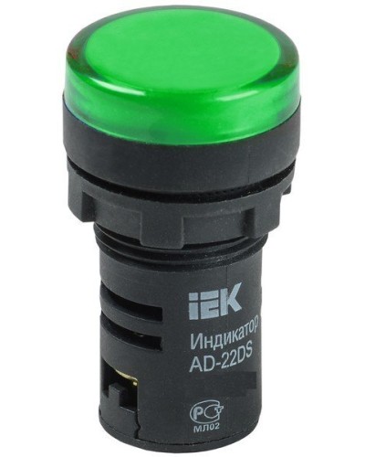 Лампа AD22DS (LED)матрица D22мм зеленый 24В AC/DC (BLS10-ADDS-024-K06). Светосигнальный индикатор. IEK в Петропавловске-Камчатском