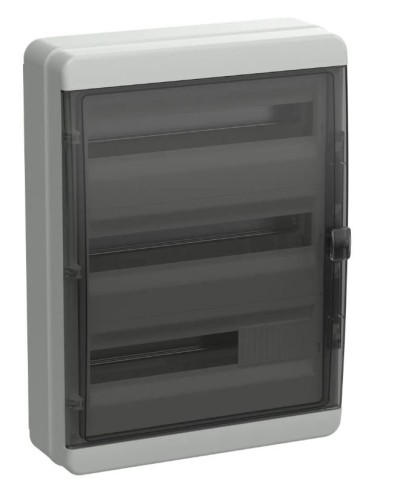 Корпус пластиковый КМПн-54 IP65 TEKFOR (TF5-KP72-N-54-65-K03-K02). Корпус модульный пластиковый черная прозрачная дверь. IEK в Петропавловске-Камчатском