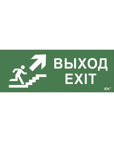 Самоклеящаяся этикетка Выход/лестница вверх/фигура (LPC10-1-24-09-VLVVF). Самоклеящаяся этикетка 240х90 мм. IEK в Петропавловске-Камчатском