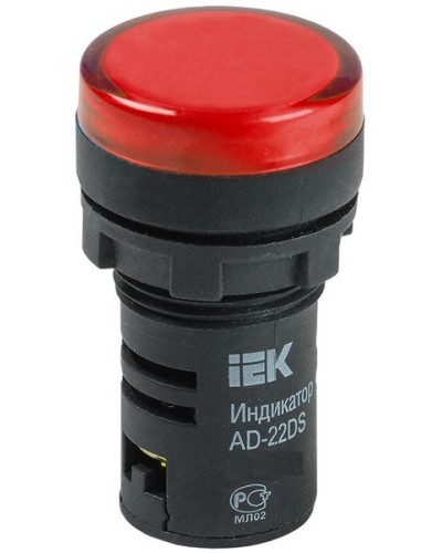 Лампа AD22DS (LED) матрица D22мм красный 12В AC/DC (BLS10-ADDS-012-K04). Светосигнальный индикатор. IEK в Петропавловске-Камчатском