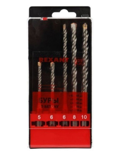 Набор буров, бетон 5-6х110, 6-8-10х160 мм, 5 шт, SDS PLUS Kranz (KR-91-0406): Аксессуар для электроинструмента в Петропавловске-Камчатском