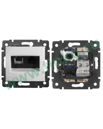 Розетка Valena 2xRJ11+RJ45 Cat.6, белый (770080). Розетка. LegranD в Петропавловске-Камчатском