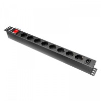 NTSS-PDU-DA1015 гор.размещ. 8xSchuko базовые 10A C14. Блок розеток 19. NTSS
