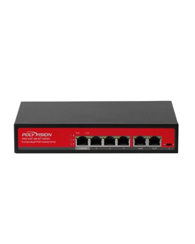 PND-04P-2M-BT1 (65W). Коммутатор неуправляемый 6-портовый с функцией PoE. Polyvision в Петропавловске-Камчатском