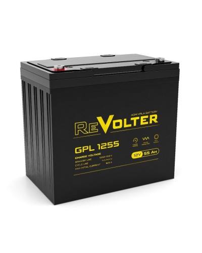 Revolter GPL 1255. Аккумулятор автомобильный герметичный свинцово-кислотный. Revolter в Петропавловске-Камчатском