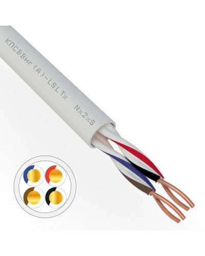 КПСВВнг(А)-LSLTx 2х2х0,5 REXANT (01-4875). Кабель для систем передачи данных пониженной пожароопасности c низким дымо- и газовыделением, с низкой токсичностью продуктов горения. Rexant в Петропавловске-Камчатском
