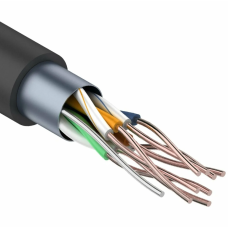 F/UTP, CAT 5e, PE, 4PR, 24AWG, OUTDOOR, SOLID, черный, 305м REXANT (01-0146-1). Кабель «витая пара» (LAN) для структурированных систем связи. Rexant