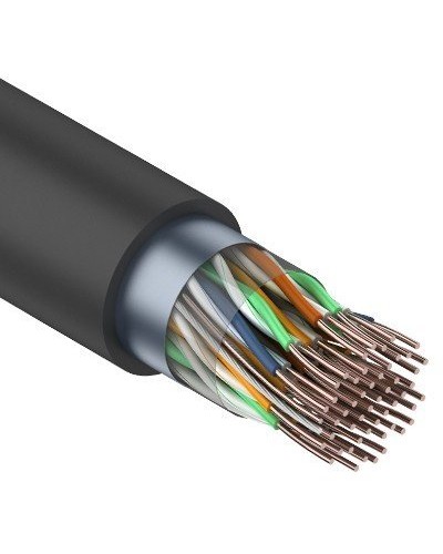 F/UTP, CAT 5, PE, 25PR, 24AWG, OUTDOOR, SOLID, черный, 305м, REXANT (01-1203). Кабель «витая пара» (LAN) для структурированных систем связи. Rexant в Петропавловске-Камчатском