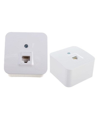 BLANCA розетка RJ45 1-местная, кат. 5Е, открытой установки, белый (BLNIA045001). Розетка компьютерная с изолированной пластиной. Systeme Electric в Петропавловске-Камчатском