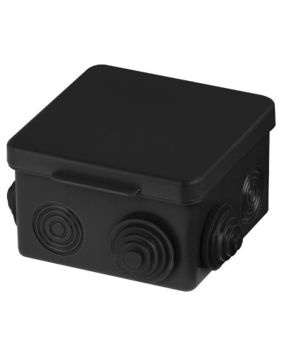 Распаячная коробка ОП 80х80х50мм, крышка, IP54, 7вх., черная TDM (SQ1401-0912). Распаячная коробка ОП. TDM ЕLECTRIC в Петропавловске-Камчатском