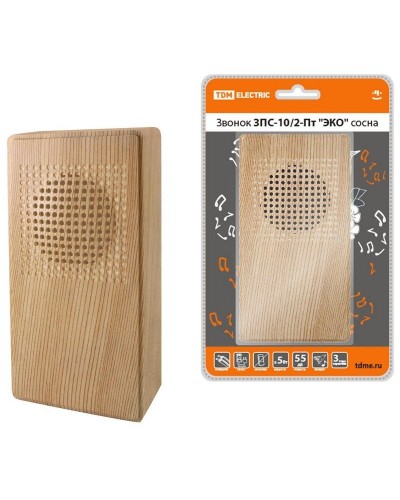 ЗПС-10/2-Пт ЭКО сосна, птичка, без кнопки, AC 230V (SQ1901-0026). Звонок проводной. TDM ЕLECTRIC в Петропавловске-Камчатском