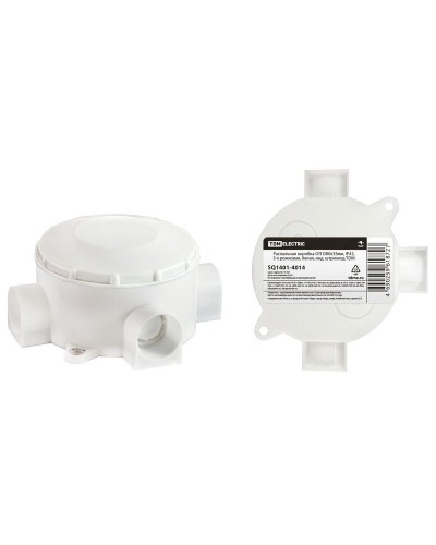 Распаячная коробка ОП D80х35мм, IP42, 3-х рожковая, белая TDM (SQ1401-4014). Распаячная коробка ОП. TDM ЕLECTRIC в Петропавловске-Камчатском