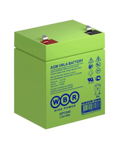 WBR GP1245 (12V16W). Аккумулятор герметичный свинцово-кислотный. WBR в Петропавловске-Камчатском