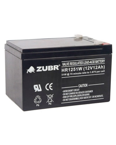 ZUBR HR 1251W (12V, 12Ah). Аккумулятор герметичный свинцово-кислотный. ZUBR в Петропавловске-Камчатском