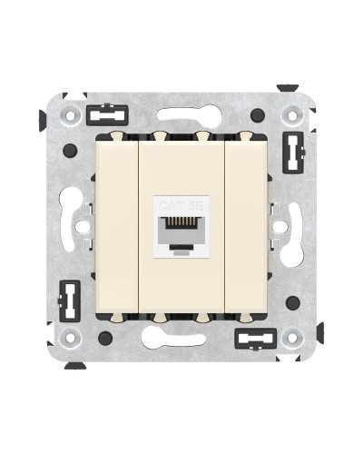 Розетка RJ-45 в стену, кат.5E, Avanti, одинарная, ванильная дымка (4405663). Розетка компьютерная. ДКС в Петропавловске-Камчатском