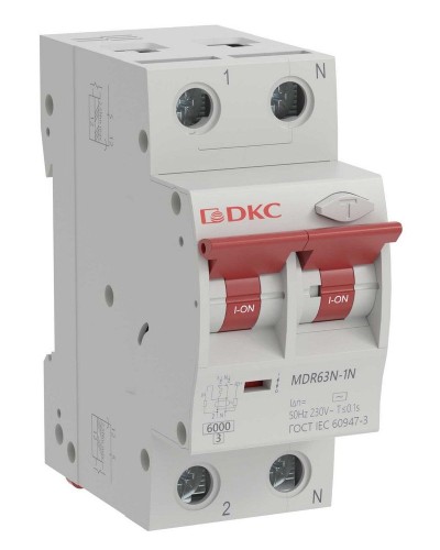 YON max MDR, 1P+N, 30mA, 25A, 6kA, А (MDR63N-1N2C25-A). Автоматический выключатель дифференциального тока. ДКС в Петропавловске-Камчатском
