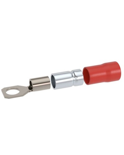 Наконечник НКИ 0,25-1,5 М5 (D5,3мм) с отверстием под винт (100 шт) (2A5P-DS-PVC). Наконечник с отверстием под винт и изолированным фланцем ПВХ, двойная гильза. ДКС в Петропавловске-Камчатском