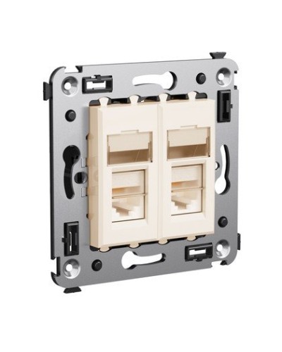 Розетка RJ-45 Avanti в стену двойная экранированная ванильная дымка (4405364). Розетка. ДКС в Петропавловске-Камчатском