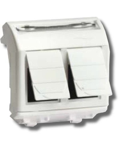 Розетка RJ-45 Brava 2 модуля белая (76656B): Розетка компьютерная с двумя разъёмами в Петропавловске-Камчатском