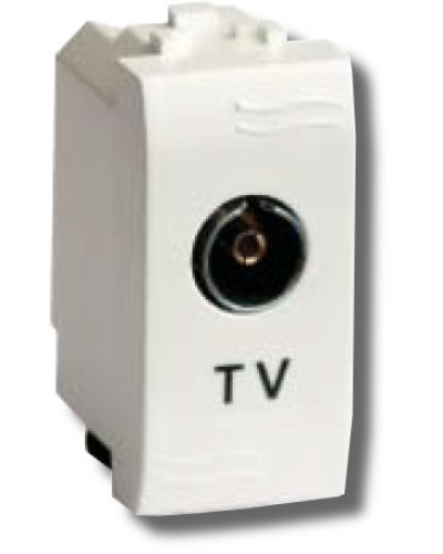 Розетка TV универсальная Brava 1 модуль белая (76721B): Розетка TV в Петропавловске-Камчатском