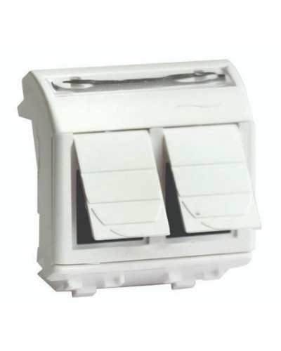 Розетка RJ-45 Brava 2 модуля слоновая кость (75459S): Розетка компьютерная с двумя разъёмами в Петропавловске-Камчатском