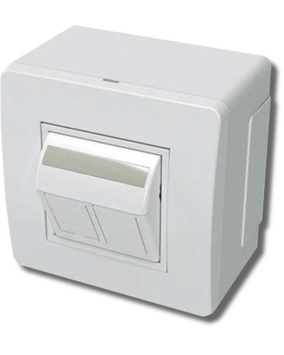 Коробка в сборе с 2 розетками RJ45, кат.5е, белая (10656): Коробка в сборе в Петропавловске-Камчатском
