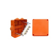 Коробка JBS100 100х100х55, 6 вых., 3P (0,15…4мм²) (43107HF): Коробка монтажная, огнестойкая, без галогена