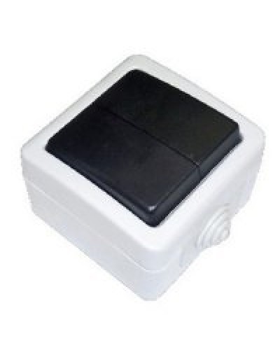 Переключатель двухклавишный 2-полюсный с 2 мест EF602SA, серый, LK Aqua (80006). Переключатель. Экопласт в Петропавловске-Камчатском