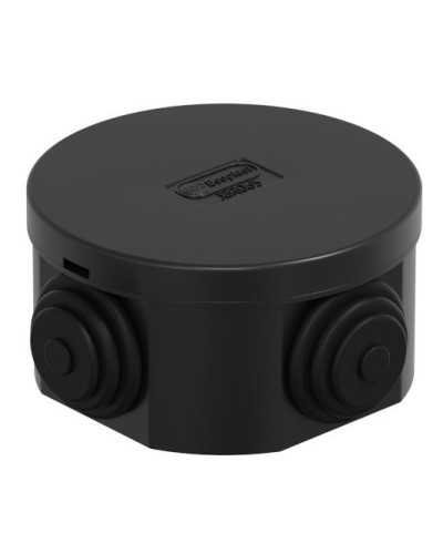 Коробка JBR065 D=65х35, 4 вых., IP44, черная (44004BL-1). Коробка монтажная. Экопласт в Петропавловске-Камчатском