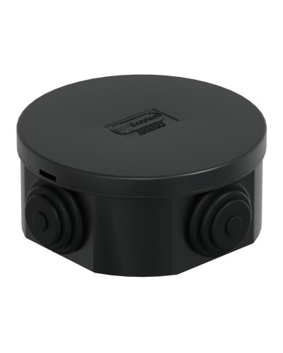 Коробка JBR080 D=80х40, 4 вых., IP44, черная (44005BL-1). Коробка монтажная. Экопласт в Петропавловске-Камчатском