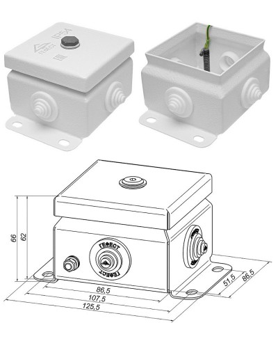 КМ IP55-0808 (без DIN рейки). Коробка монтажная электротехническая. Гефест в Петропавловске-Камчатском