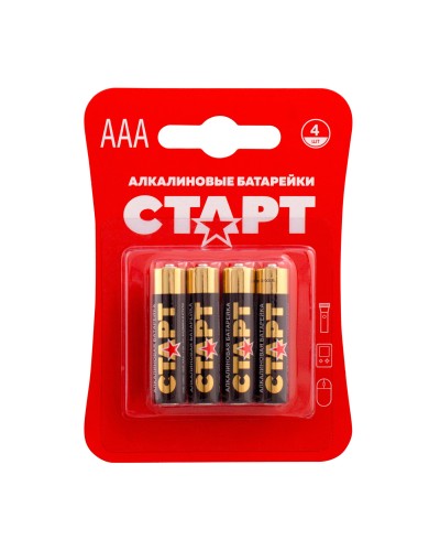 СТАРТ LR03-BL4 (1,5 В, AAA, LR03), упак. 4 шт. БЛИСТЕР. Алкалиновые батарейки. СТАРТ в Петропавловске-Камчатском